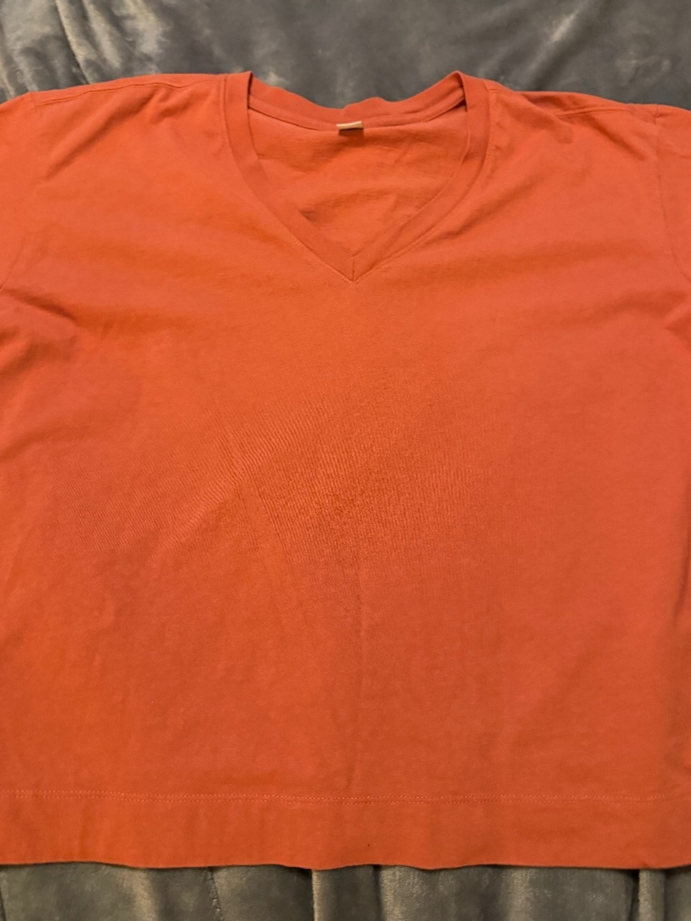 Old Navy Vintage Tee Women's Large Rust Orange V-Neck Short Sleeve Top
